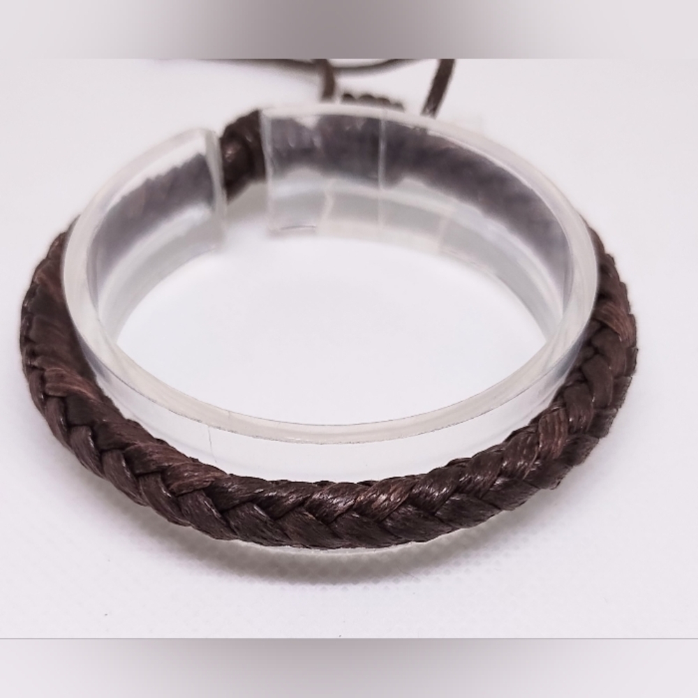Men's‎ Leather Bracelet Braided Brown New f90